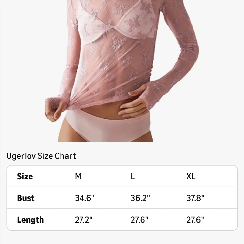 NWOT Layering Top - Pink Floral Lace - Picture 2 of 2